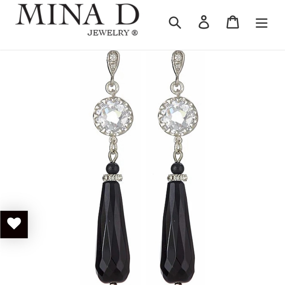 Onyx CZ Earrings Sterling Silver